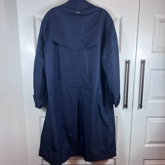 We-ar4 Navy Long Coat Jacket Medium | Made in Italy Limonta Fabric - Picture 7 of 10